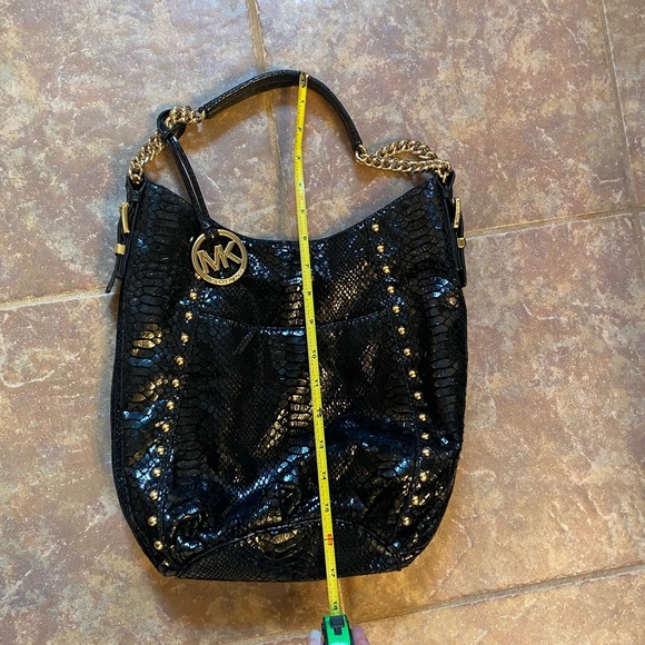 Michael Kors black shiny snakeskin purse - Picture 7 of 7
